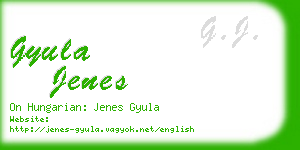 gyula jenes business card